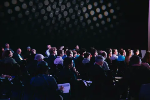 Participants attending a professional conference focused on landscape architecture, sustainability, and the future of the built and natural environment. Knowledge exchange, innovation, and international collaboration are central themes within the European landscape architecture community.